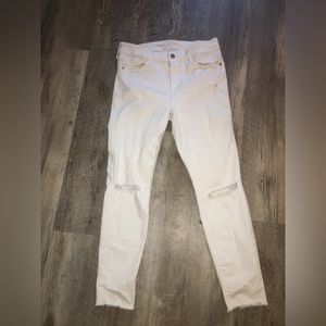 Old Navy Jeans | White Rock Star Skinny Jeans | ripped on the knees